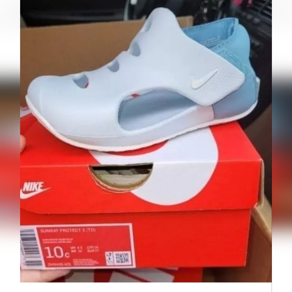 Nike Sandals Sunray Protect Toddler 10c Blue / White $38 Retail NEW WITH BOX